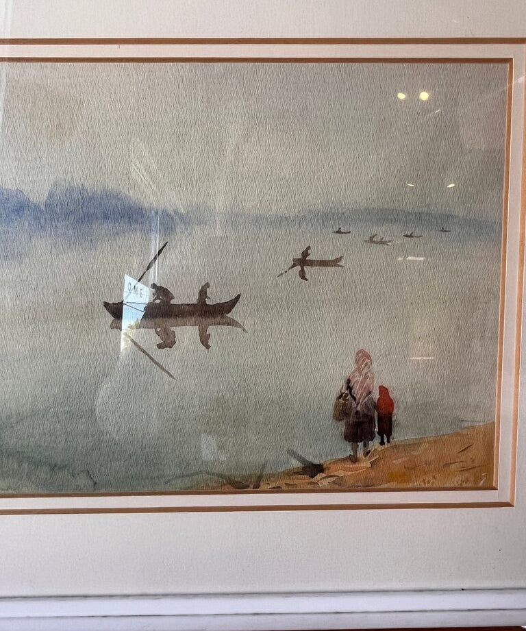 Antique Framed Watercolor 13.5"W x 12"T