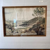 Antique W.Baxter ca.1870 "Langland Bay,Swansia 16"W x 13.5"T