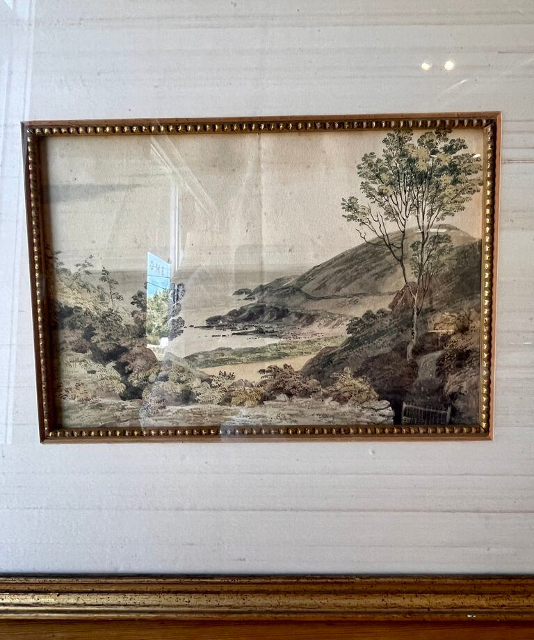 Antique W.Baxter ca.1870 "Langland Bay,Swansia 16"W x 13.5"T