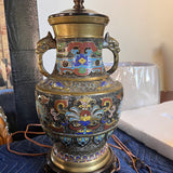 Asian Cloisonne Lamp No Shade 26.5"T x 7"W