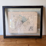 Framed Antique French Map 22"W x 18"T