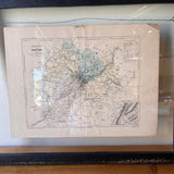 Framed Antique French Map 22"W x 18"T