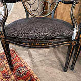 Regency Style Ebonized And Gilded Spider Back Chair 24"W x 21"D x 37"T