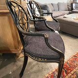 Regency Style Ebonized And Gilded Spider Back Chair 24"W x 21"D x 37"H