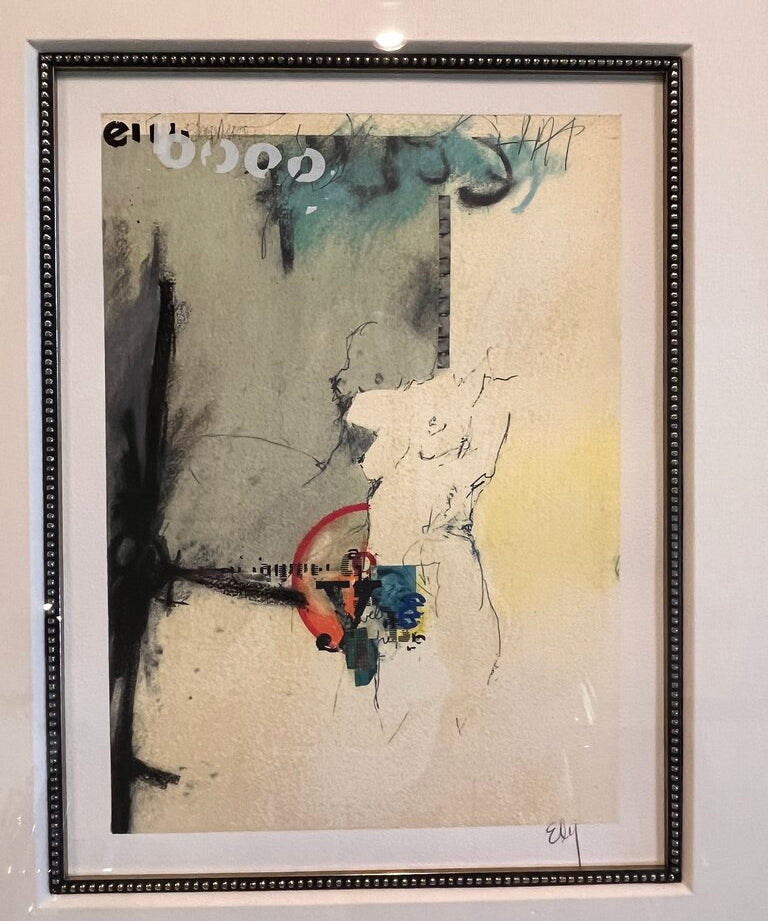 Framed Original Mixed Media Signed ELY 24"W x 28"T