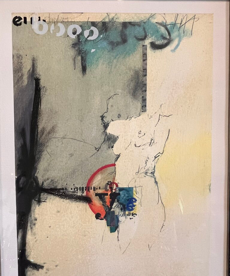 Framed Original Mixed Media Signed ELY 24"W x 28"T