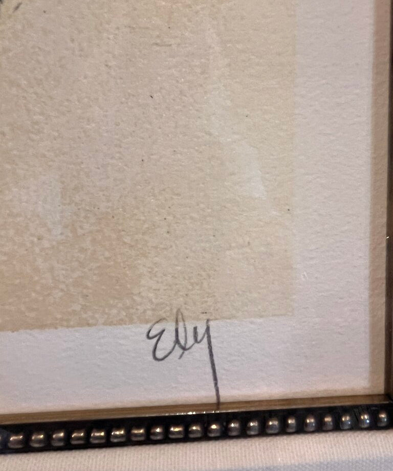 Framed Original Mixed Media Signed ELY 24"W x 28"T