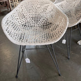 Six Available Safavieh Jadis Chair In White Woven Leather 23"W x 21"D x 34"H
