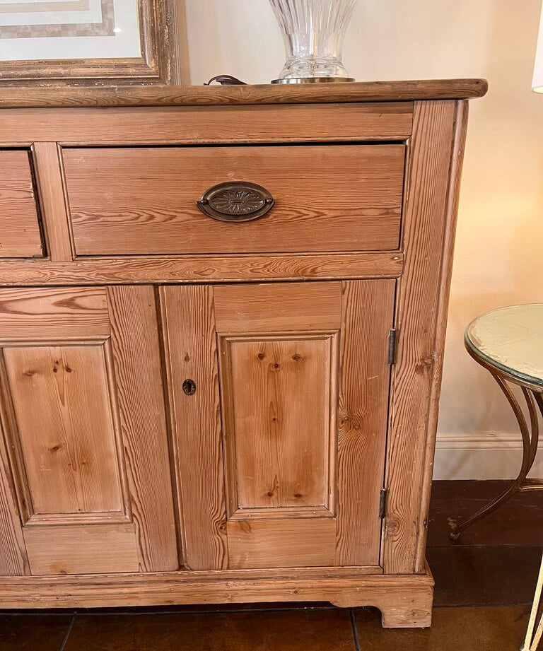 Large Antique French Pine Buffet 76"L x 19.5"D x 42"T