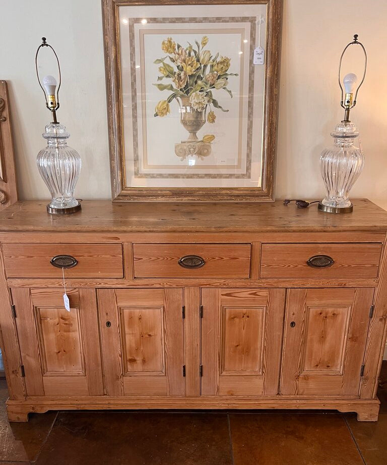 Large Antique French Pine Buffet 76"L x 19.5"D x 42"T
