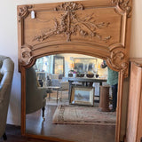 Oversized French Antique Pine Mirror 66.5"T x 52.5"W