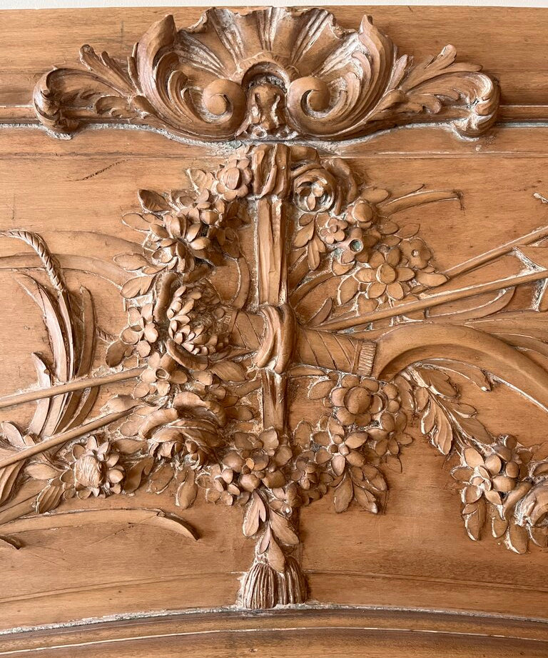 Oversized French Antique Pine Mirror 66.5"T x 52.5"W