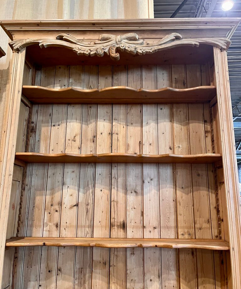 Large Antique French Pine Hutch 95"T x 55"W x 15.5"D