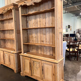 Large Antique French Pine Hutch 95"T x 55"W x 15.5"D