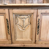 Large Antique French Pine Hutch 95"T x 55"W x 15.5"D