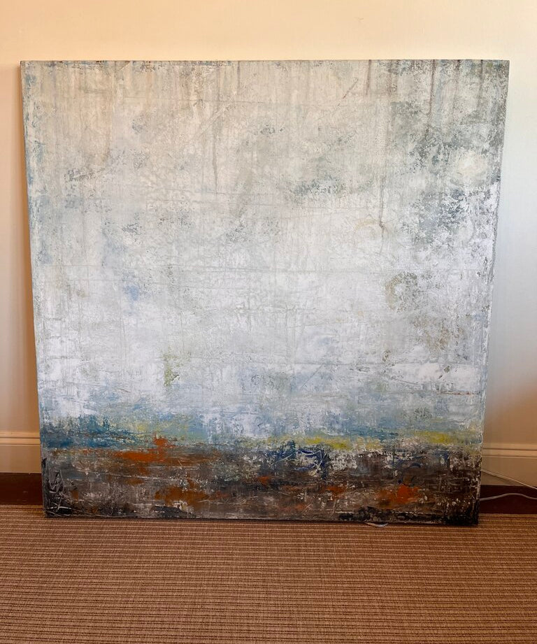 Original Andrea Costa Mixed Media "Blinding Rain" 48" x 48"