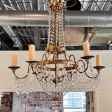 Antique Circa 1840 -1870 Louis XVI Style 6-Arm Irish Crystal Chandelier 50"T x 40"Diam