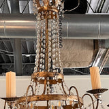 Antique Circa 1840 -1870 Louis XVI Style 6-Arm Irish Crystal Chandelier 50"T x 40"Diam