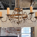 Antique Circa 1840 -1870 Louis XVI Style 6-Arm Irish Crystal Chandelier 50"T x 40"Diam