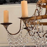 Antique Circa 1840 -1870 Louis XVI Style 6-Arm Irish Crystal Chandelier 50"T x 40"Diam