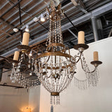 Antique Circa 1840 -1870 Louis XVI Style 6-Arm Irish Crystal Chandelier 50"T x 40"Diam