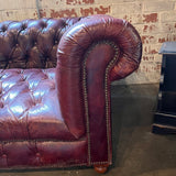 Restoration Hardware Cambridge Chesterfield Sofa In Deep Burgundy Leather 96"L x 41"D x 29"T