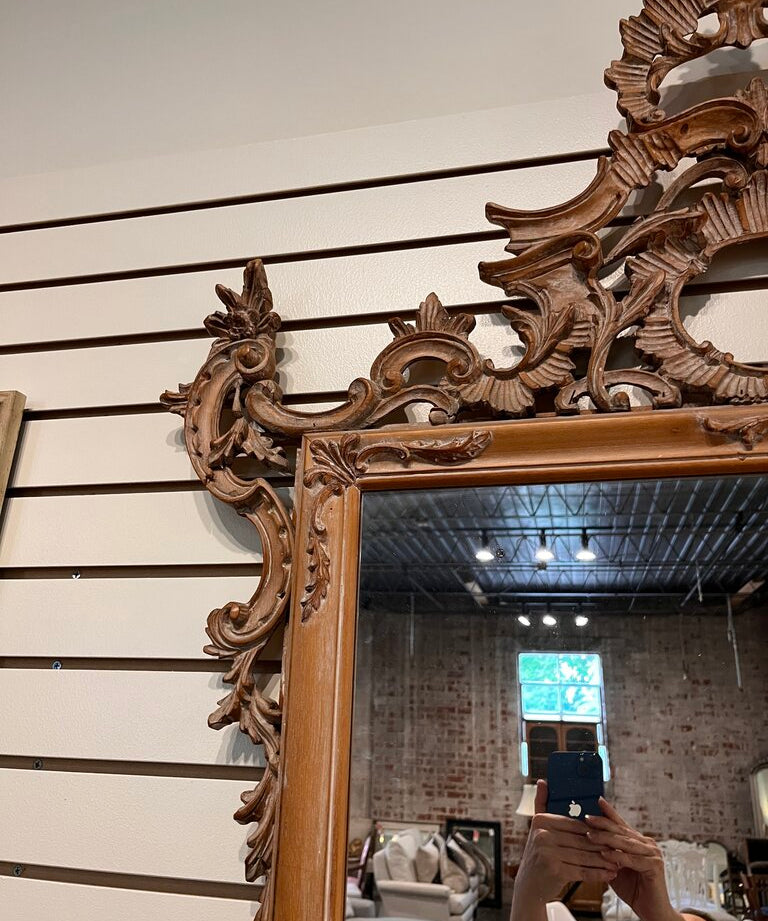 Antique Italian Rococo Style Mirror Im Pine 58"T x 39"W