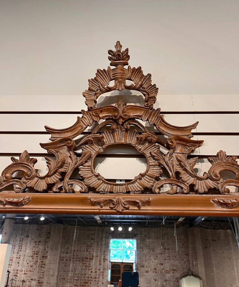 Antique Italian Rococo Style Mirror Im Pine 58"T x 39"W