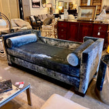 Custom Daybed In Osborne And Little BlueVelvet Fabric 80"L x 36"D x 31"T