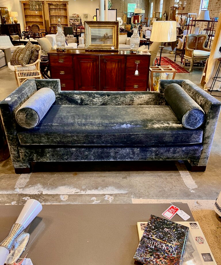 Custom Daybed In Osborne And Little BlueVelvet Fabric 80"L x 36"D x 31"T