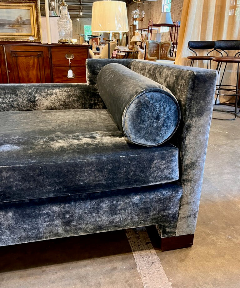 Custom Daybed In Osborne And Little BlueVelvet Fabric 80"L x 36"D x 31"T