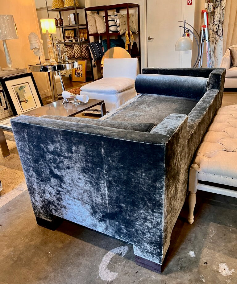 Custom Daybed In Osborne And Little BlueVelvet Fabric 80"L x 36"D x 31"T