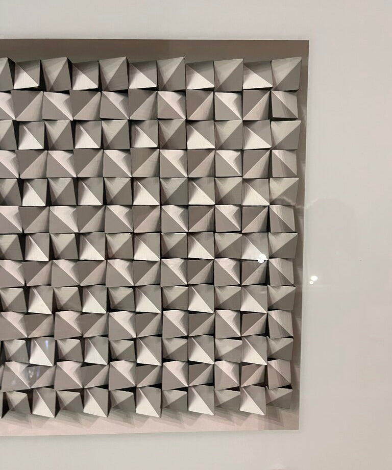 Grey and White Abstract Paper Cut Art 36" W X 26" T