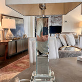Pair of Mirrored Column Lamps 29" T