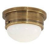 Visual Comfort Medium Marine Flush Mount, Brass 8.5" Diam