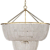 Visual Comfort Jacqueline Chandelier, Brass, Clear Beads (Still In Box) 18.5"W x 35"T