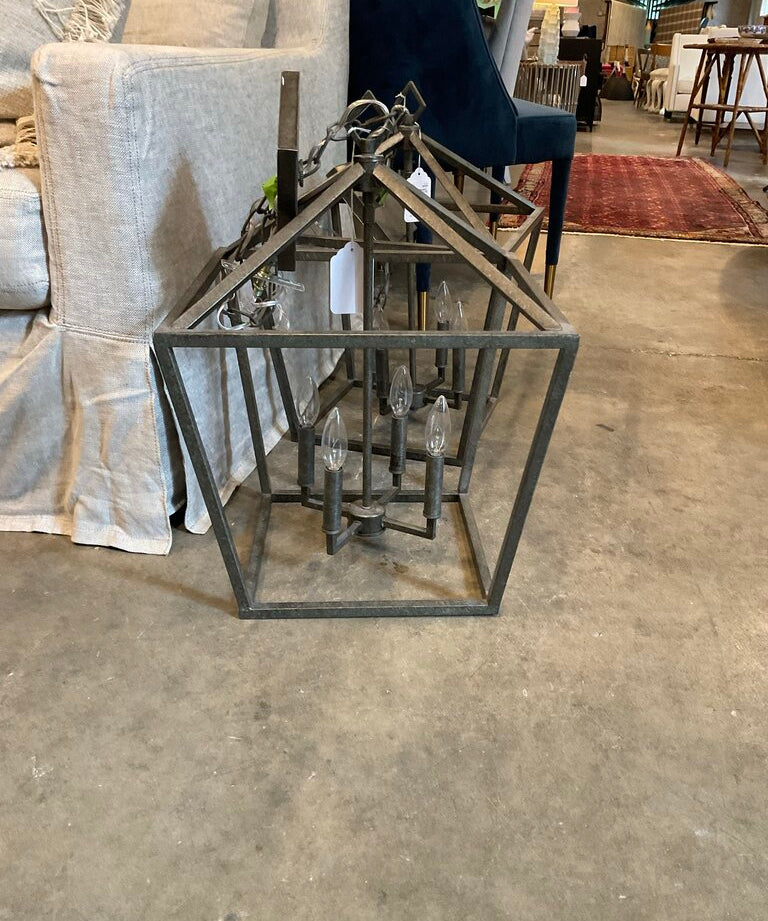 Lantern Pendant Chandelier 16" x 16" x 23" Fixture Adjustable Chain