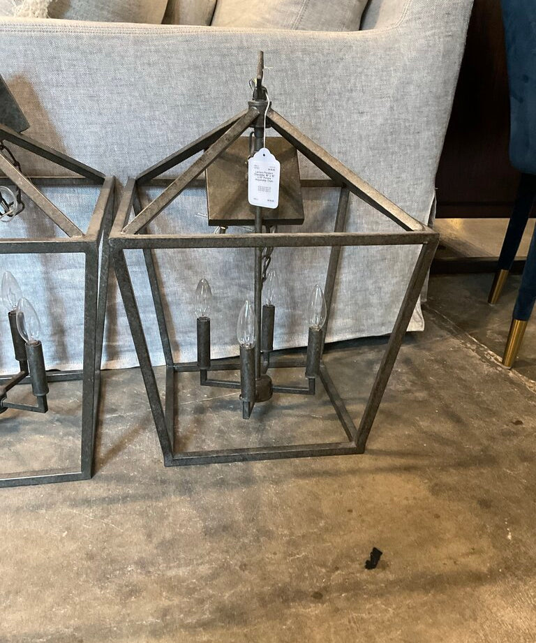 Lantern Pendant Chandelier 16" x 16" x 23" Fixture Adjustable Chain