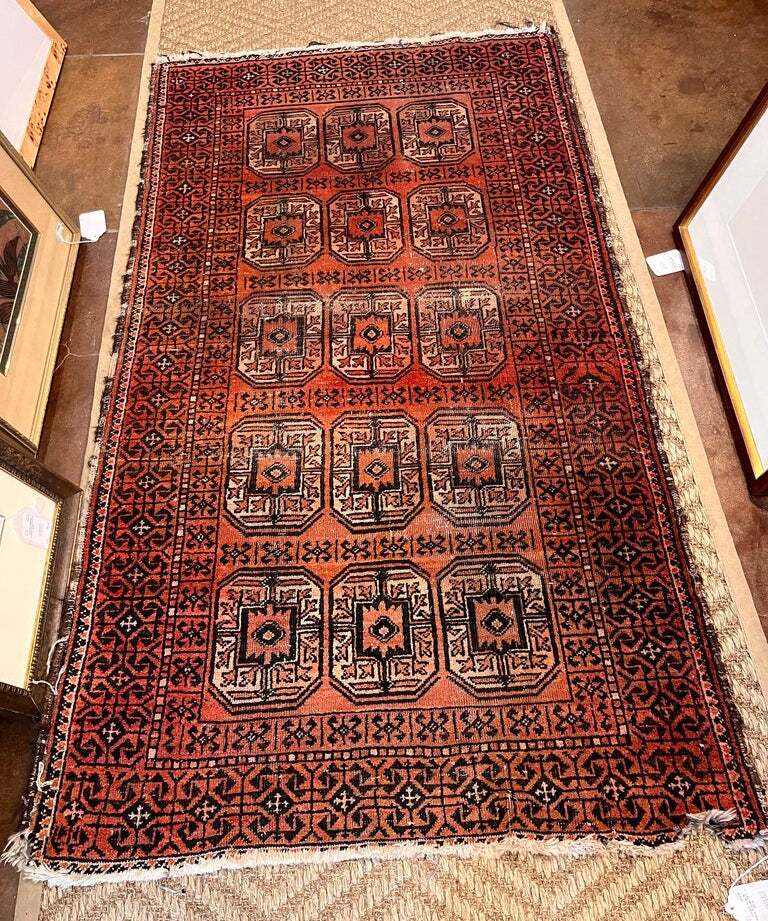 Vintage Rust & Black Runner 69"L x 38"W