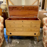 Mid Cent Modern Lift Top Cedar Chest By Lane 43.5"W x 17"D x 32"T