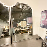 Silver Painted Mirror w/ Scalloped Detail 24"W x 40"T