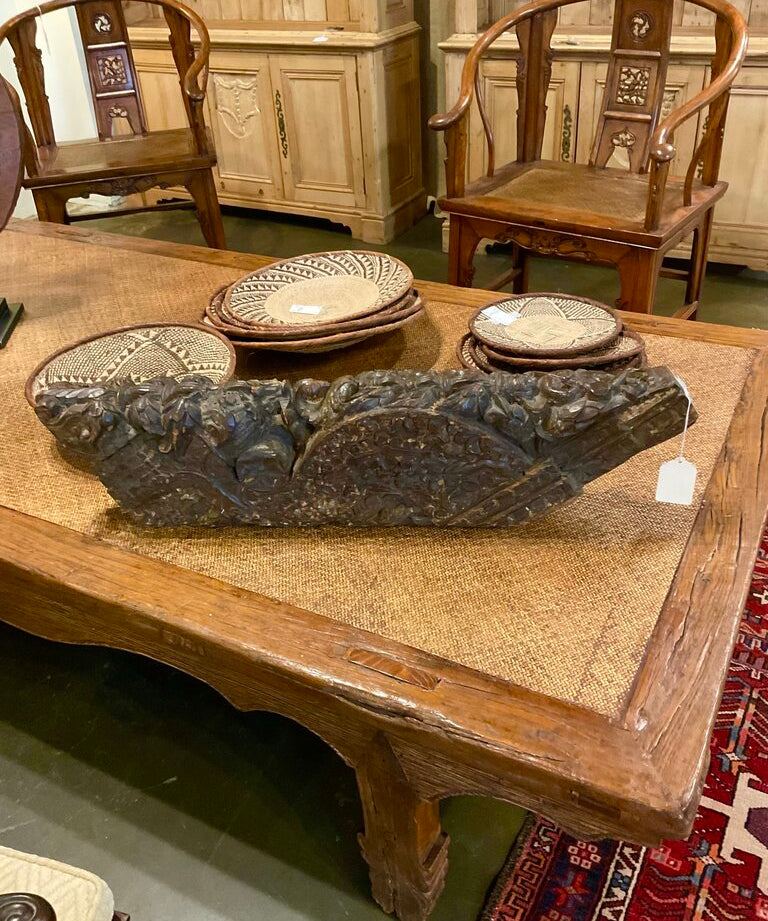 Antique Indian Carved Wood Decor