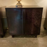 Pair Of Oly Studio Snakeskin Laquer Nightstands 28"W x 19.5"D x 28.5"H