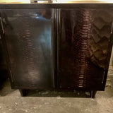 Pair Of Oly Studio Snakeskin Laquer Nightstands 28"W x 19.5"D x 28.5"H