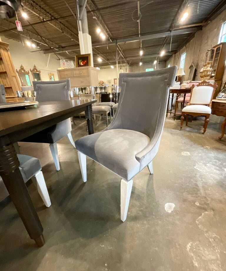 Set Of Eight Bernhardt Domaine Blace Dining Chairs In Velvet24"W x 27"D x 40"H