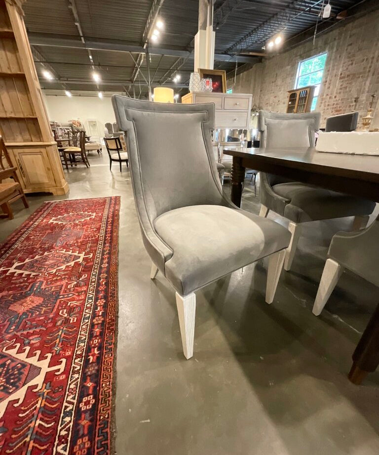 Set Of Eight Bernhardt Domaine Blace Dining Chairs In Velvet24"W x 27"D x 40"H