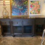 Media Cabinet w/ Display Cabinets & Storage Drawers 68.25"W x 18.5"D x 31"T