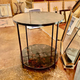 Oly Studio Jonathan Side Table w/ Dark Shell Top 28"D x 30"T