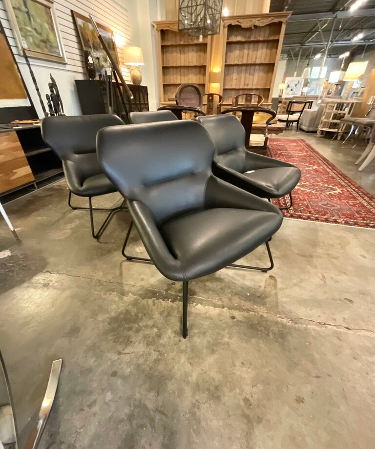 Davis Leather Gingko Lounge Chair 27.5"W x 24"D x 13"T