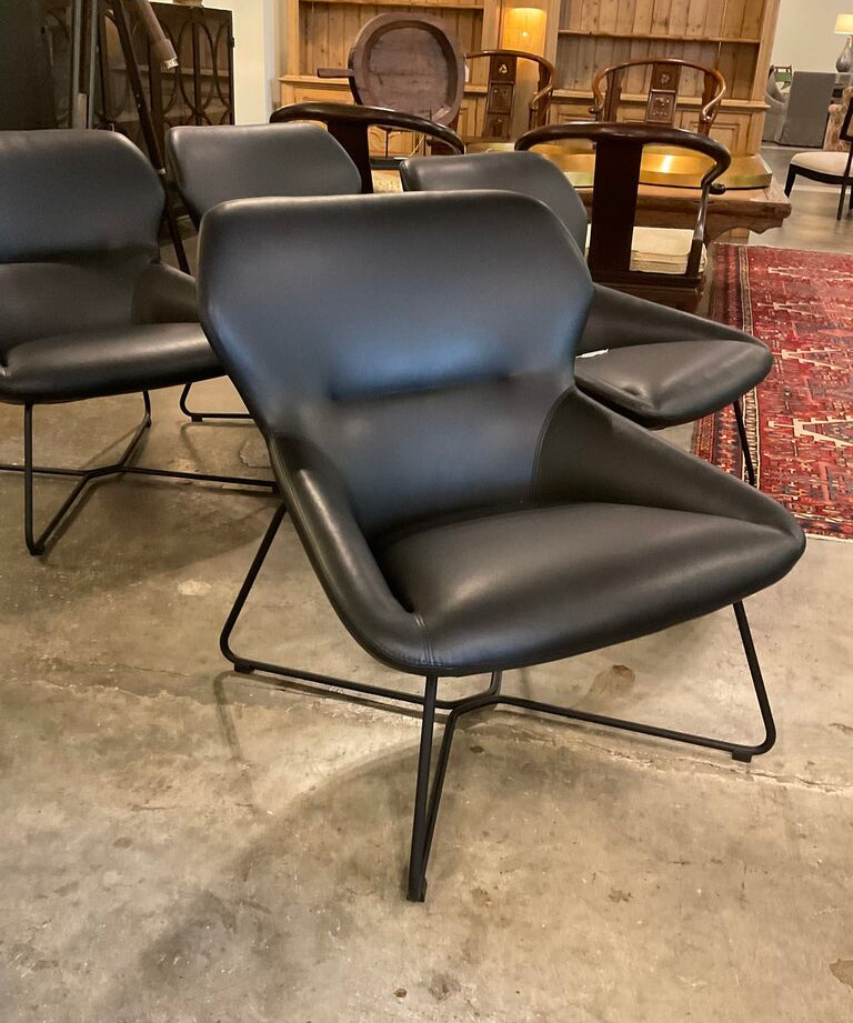 Davis Leather Ginkgo Lounge Chair 27.5"W x 24"D x 13"T